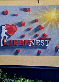 Wandbild Terrasse Liebesnest